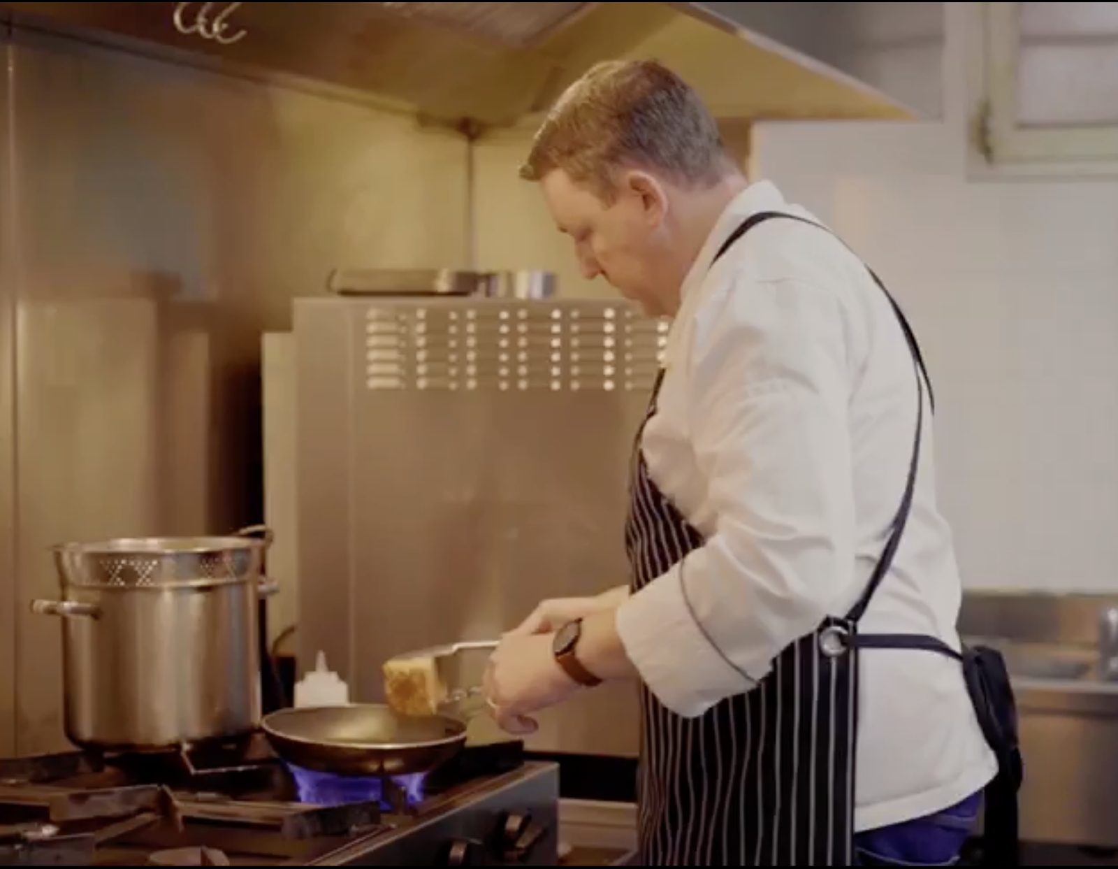 Chef Justin Jennings cooking