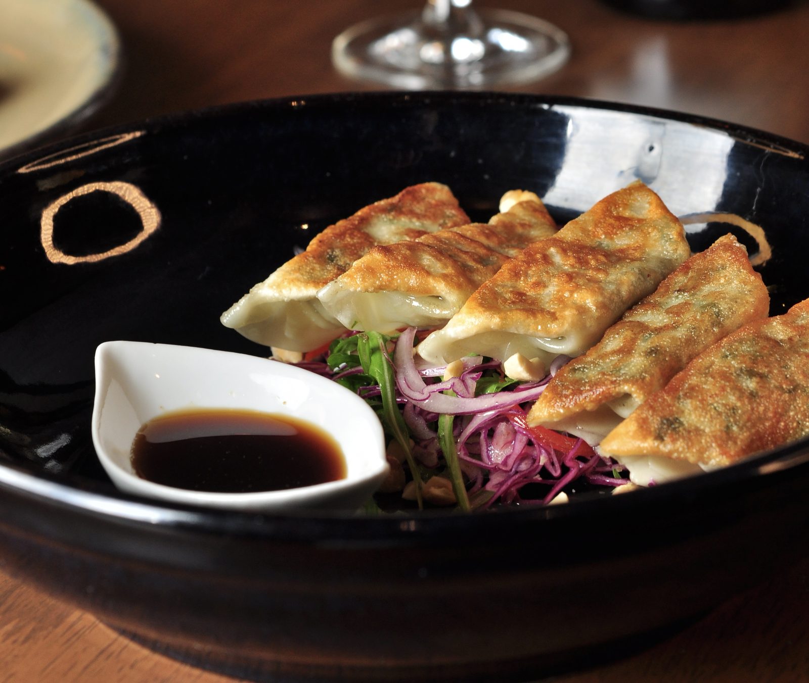 Best Asian fusion restaurant Lisbon — crispy gyoza at Downunder